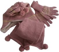 Coccobello Dětská zimní čepice, šála a rukavice, vel.104