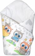 Novorozenecká zavinovačka Cute Owls - šedá
