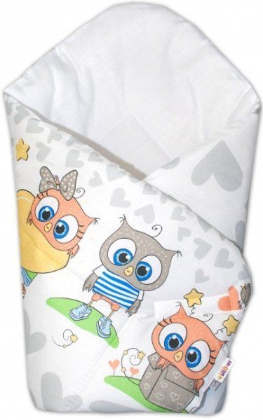 Novorozenecká zavinovačka Cute Owls - šedá Baby Nellys