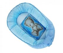 Oboustranné hnízdečko, kokon Baby Nellys Teddy Minky 80x45x15cm - modré