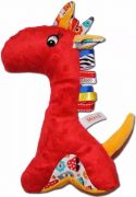Hencz Toys edukační hračka s chrastítkem ŽIRAFKA - červená